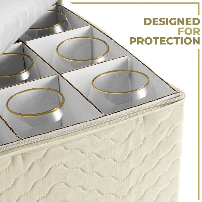 Sorbus Stemware Storage Cases (Quilted) Wine Glass Storage Box Case
