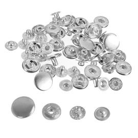 WedDecor 20mm S-Spring Press Studs 4 Part Silver Snap Fasteners Sew Buttons for Leathercraft, Sewing, Jackets, Shirts, Fabric, Repair, DIY Projects, 10pcs