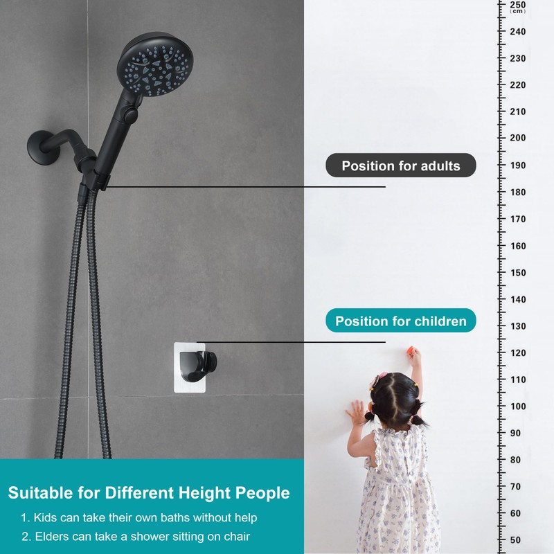 GwernKB Handheld Shower Head with On Off Switch,8-mode High Pressure