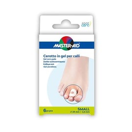 Footcare Cerotti Gel per Calli - 2 dischetti adesivi per calli alle dita - Schiuma di poliuretano a doppio strato, proteggono da sfregamento, evitano l’attrito con calze e scarpe - Taglia Small