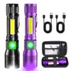 Vnina UV Rechargeable Flashlights Tactical,1000 High Lumens 3 in 1
