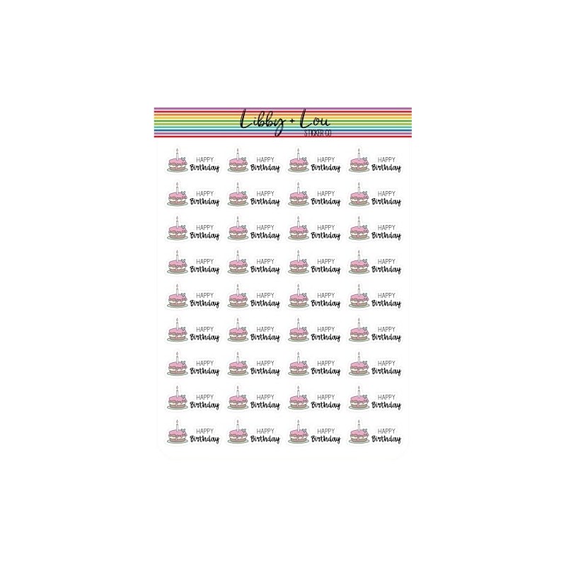 Happy Birthday Planner Stickers | Libby and Lou Sticker Co