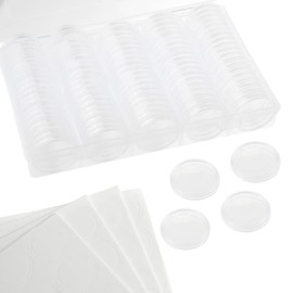 WMYCONGCONG 100個 20/25/27/30mmコインカプセル コインホルダーケースフォームガスケットとプラスチック保護 ボックス付きコイン収納 記念 コンテナクリアラウンドプラスチックコインオーガナイザーケース コイン収集用品用