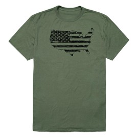 Rapiddominance Distressed American Flag Map, Olive