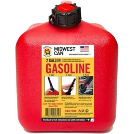 Midwest Can 2310 High Density Polyethylene Red/Black Gas Can with Spout 2 gal.
