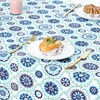 misaya Rectangle Waterproof Vinyl Table Cloth, Wipeable Tablecloth with Flannel