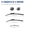 3 Wiper 26"+22"+11" Windshield Wiper Blades Replacement for Ford Explorer