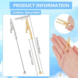 beinkmake 6Pcs Metal Beadable Alligator Clips Beadable Clamps Memo Holder Stand Clasp for Crafts Note Photo Picture Menu Number Cards Party Wedding Christmas DIY