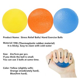 HAHAJAXG Stress Balls for Adults, Hand Exercise Balls with 3 Levels Resistance, Squeeze Balls for Physical Therapy, Grip Strength Trainer Hand Strengthening Devices, Wrist Forearm Finger Exerciser