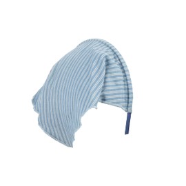 Motique Accessories Bandana Style Headband - Light Denim Striped 7" Triangular Hair Scarf with 0.5" Headband