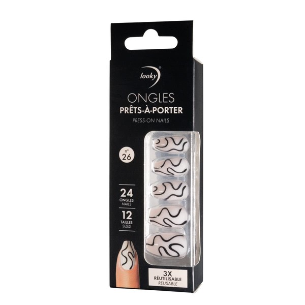 Looky Press-On Nails #26: Premium Reusable Artificial Nails Set with