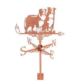 SUPERDANT Sheepdog Weather Vane Dogs Wind Vanes for Yard Animals Metal Weathervane Roof Mount for Gardens Outside Reddish Copper