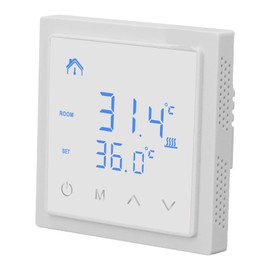 Smart Underfloor Heating Thermostat with LED Display, Anti False, Home Thermostat for Electric Underfloor Heating, High Accuracy Temperature Controller, 16A AC85V‑ (White)