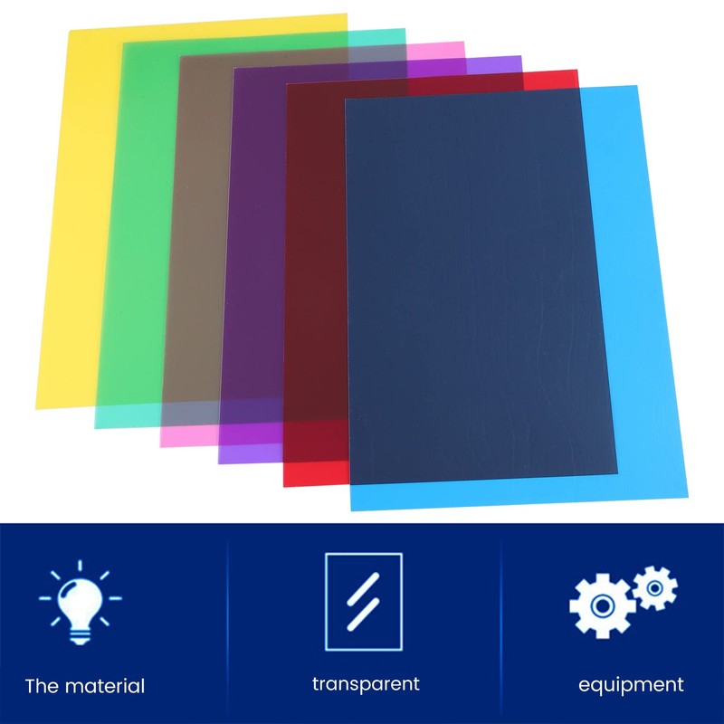 Pack of 6 Colour Films Gel, Transparent Coloured Film, Heat