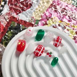 Cherry Picnic Nail Tips - Petit Coffin / 체리 피크닉 네일팁 - 쁘띠 코핀