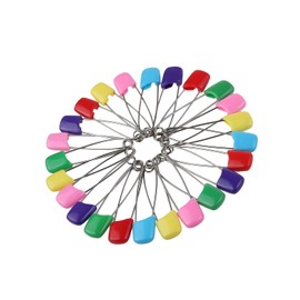 Assorted Color 100 Packs 2.2" Baby Infant Child Kids Nappy Cloth Diaper Safety Pins Plastic Head Locking Cloth Safety Pins Clip Holder
