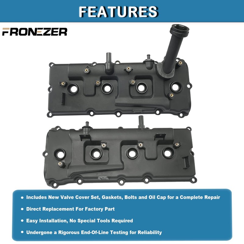 Engine Valve Cover Set with Gaskets, Bolts, Oil Filler Cap,