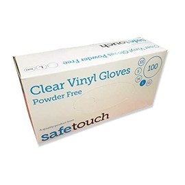 SafeTouch 50000013 Powder Free Clear Vinyl Gloves, X-Large (Pack of 100)