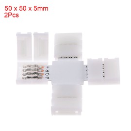 uxcell 2pcs Cross Shape 4 Way 4 Pin Connector Adapter for 5050 PCB Led Strip with 10mm strip Light