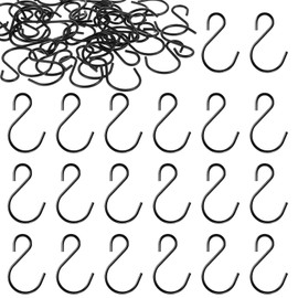 Aiyorse 60 Pack Stainless Steel S Hanger,Heavy Duty S Hooks Black S Shaped Hooks Pot Rack Closet Hooks for Hanging Plants Clothes Kitchen Utensil Pots Pans Bags Mugs Towels 1.5 × 1 Inch (Black)