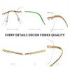 FONEX Titanium Glasses Frame,Rimless Frameless Optical Eyewear Eyeglasses for Men