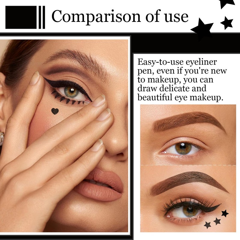 XMXueMei Double Side Liquid Winged Eyeliner Stamp,Smudge Proof Waterproof Eyeliner