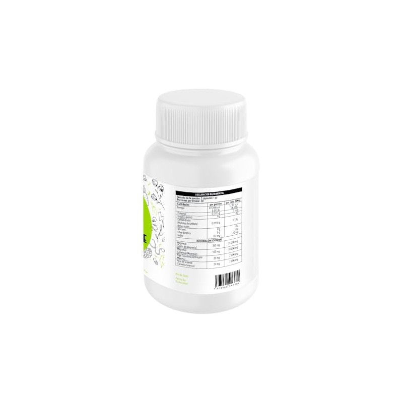 Magnesio, Alga Espirulina y Té Verde, 60 Cápsulas por Frasco