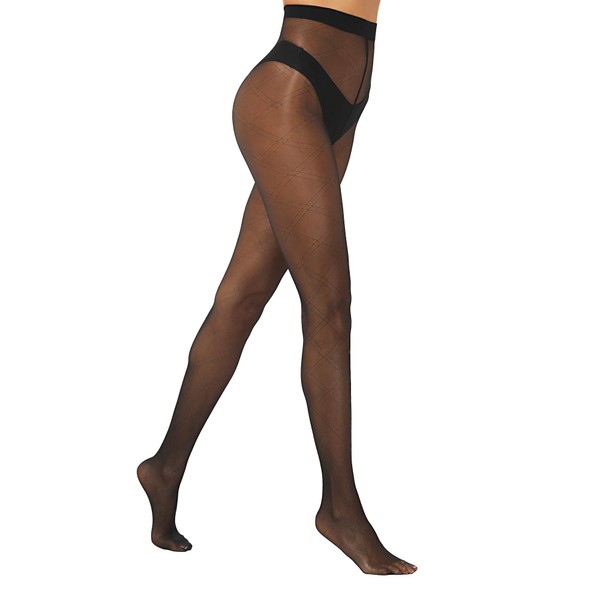 MANZI Women's Sheer Patterned Tights All-Over Polka-Dot Leopard Hearts Zebra