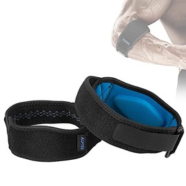 AGPTEK - Codera para tendinitis y codo de tenis, 2 unidades, soporte de codo, banda de brazo, alivio del dolor, envoltura de codo, levantamiento de pesas, correa de codo con almohadilla de compresión para hombres y mujeres