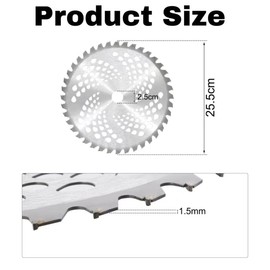 Universal Trimmer Blades, 10" X 40T Carbide Tip Brush Cutter Blade,Mower Trimmer Efficient Strimmer Blades, Brush Cutter, Trimmer, Weed Eater for Cleaning up Weed Trimming, 255 x 25.4 mm, 40 Teeth