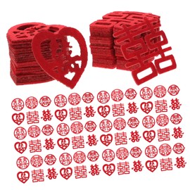 OFFSCH 120pcs Mini Double Happiness Wedding Decorations Bulk Wedding Decor Wedding Stickers Chinese Wedding Sticker Wedding Table Confetti Chinese Wedding Party Supplies Letter Confetti