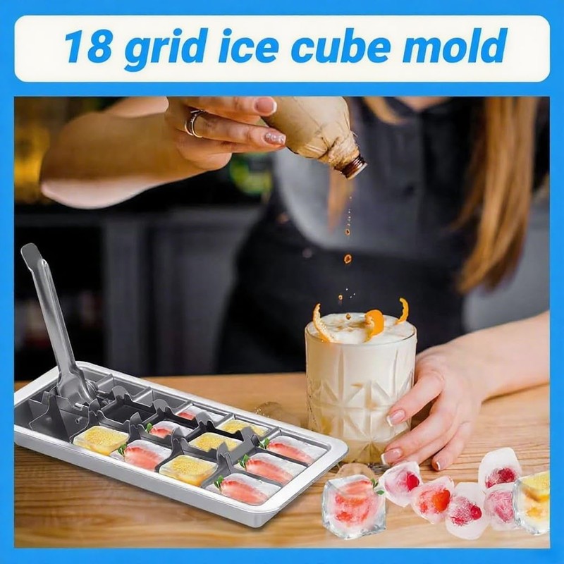 2 Pcak 18-Slot Ice Cube Trays Stainless Steel - Professional