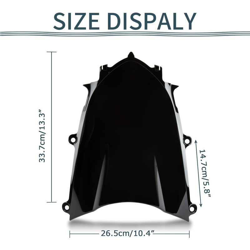 Motorcycle Windshield, PSLER Front Windshield Windscreen for YZF R6 600