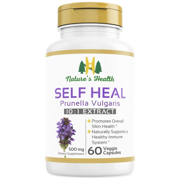 Nature's Health Self Heal Prunella Vulgaris Supplement – Heal All – Promote Healthy Skin & Immune System Support – 1000 mg per Serving – 60 Vegetarian Capsules – Non-GMO