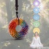 Tan Ran 7 Chakra Glass Rodin Coil Pendant Necklace