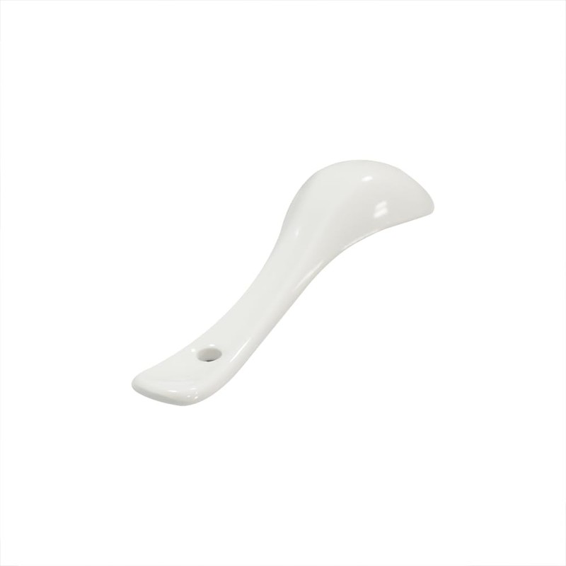 Xmomx 6 pcs White Soup Spoon Round-Bottom Asia Porcelain Ceramic