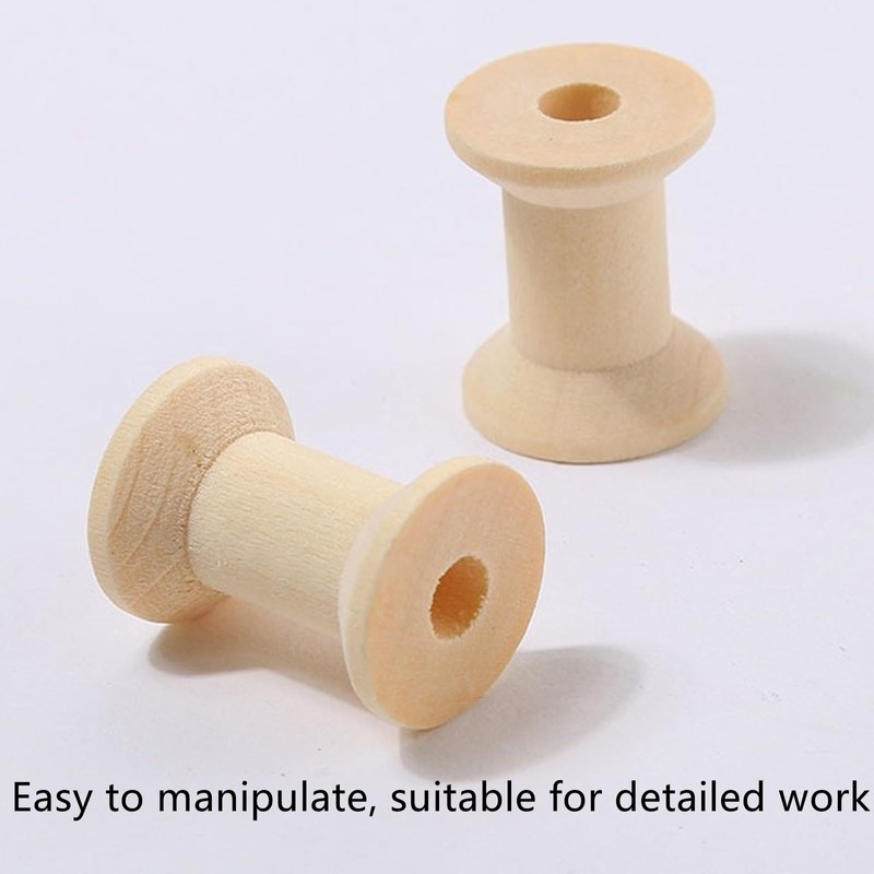 Wooden Spools for Crafts, 10 Pcs