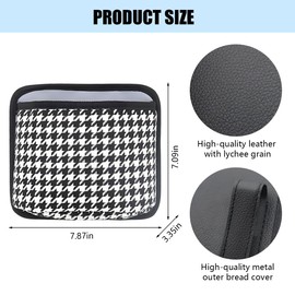 FALVFUN Car Trash Can, Mini Foldable Vehicle Garbage Organizer with 15PCS Bin Bag, Check Pattern Auto Interior Hanging Bin Container Accessoies, Universal for SUV Sedan Truck (Black/White)