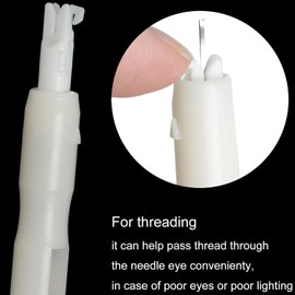 LUORNG 4PCS Automatic Threader Home Sewing Machine Threading Tool Machine Leads Needle Changing Sewing Needle Inserter Tool Elderly Needle Threader White Length 7.5cm/3.0in