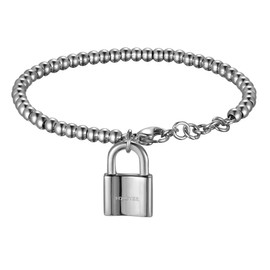 Flongo Partner Bracelet BFF Chains Friendship Bracelet for 2 Couples Bracelets Bangle Bracelet Lock with Key for Men Women Gift Ideas, Stainless Steel