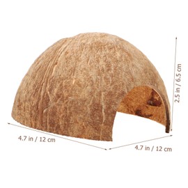 Housoutil Hermit Crab Hideout Cave Coconut Shell Shelter Reptile Enclosure Accessory Dec