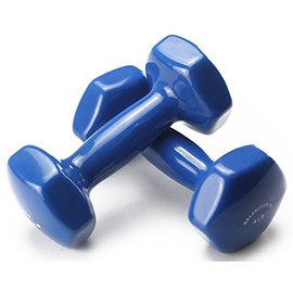 BalanceFrom Colored Vinyl Coated Cast Iron Dumbbells, Pair