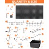 INCLY 158PCS Metal Pegboard Wall Organizer, 48x24 Inch Black Pegboard