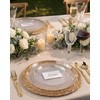 Nervure 100PCS Clear Gold Plastic Plates,Gold Disposable Plates Heavy Duty,Frosted