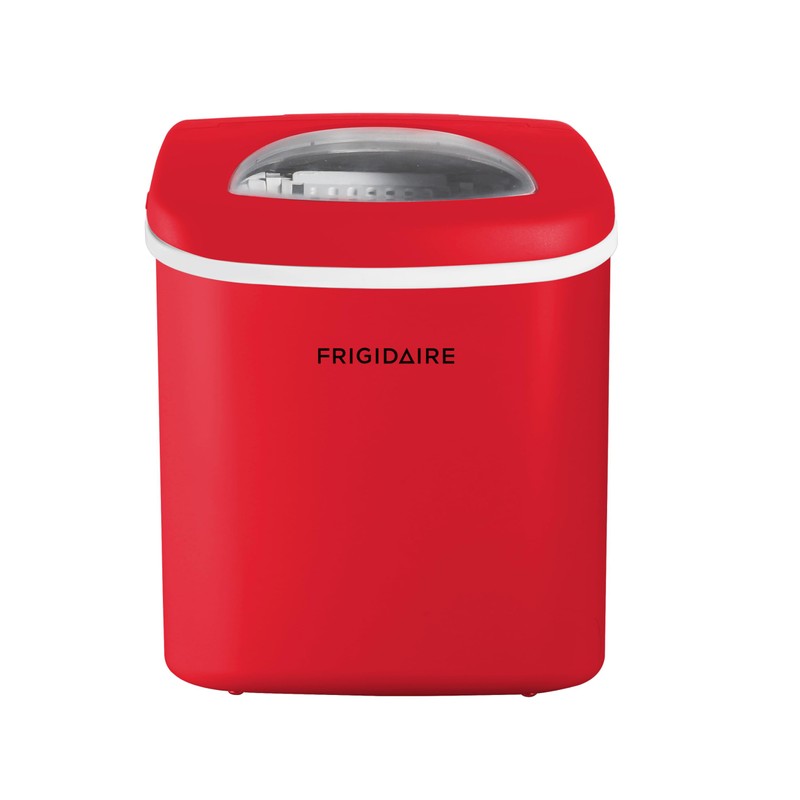 Frigidaire Ice Maker EFIC102-RED, Countertop Ice Maker with Transparent Window,
