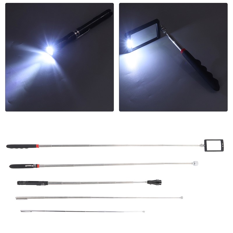 5PCS Telescoping Magnetic Pickup Tool Rubber Steel 1.5 3 15lb