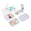 Set of 3 Relaxdays Pill Dispenser, 6 Compartments, Med Cutter,