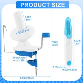 Yarn Winder Yarn Ball Winder for Crocheting Manual Wool Yarn Winder Holder for Swift Yarn Fiber String Ball Yarn Winder for Crocheting with Yarn Scissor(Color:White)