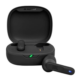 JBL Wave Flex - Auriculares inalámbricos in-Ear Bluetooth, Impermeables IP54 y Antipolvo IPX2, Sonido Profundo de Graves, tecnología TalkThru y AmbientAware, hasta 32 h de autonomía, Color Negro