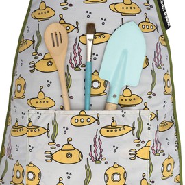 Urban Infant Little Helper Kids Apron - Children's Cooking Art Gardening - Great Gift for Toddler Boys and Girls - Submarines, Medium